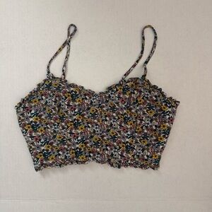 BCBG size XS floral cropped lined adjustable tank top 108